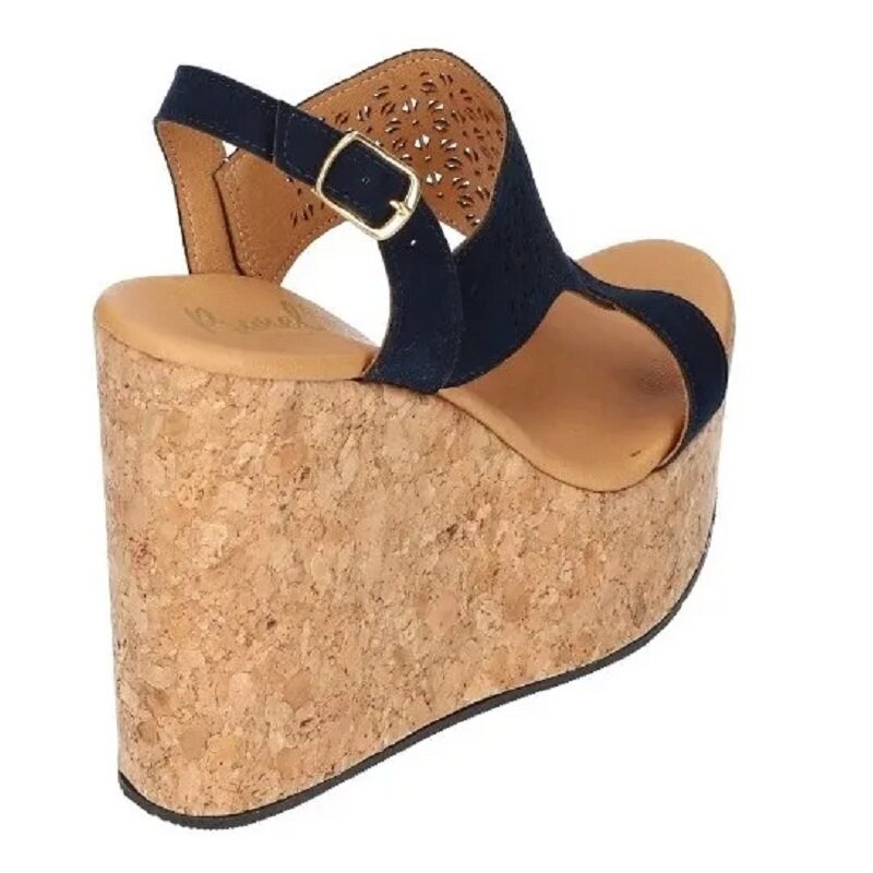 Sandalias Zapatos Mujer Tacon Zapatillas Plataforma 194 /z Marino