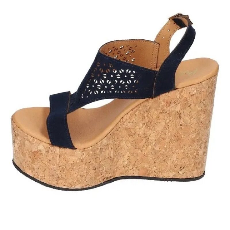 Sandalias Zapatos Mujer Tacon Zapatillas Plataforma 194 /z Marino