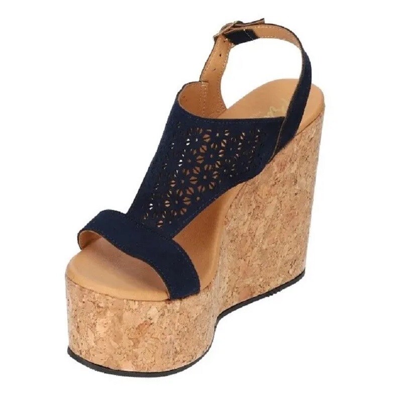 Sandalias Zapatos Mujer Tacon Zapatillas Plataforma 194 /z Marino