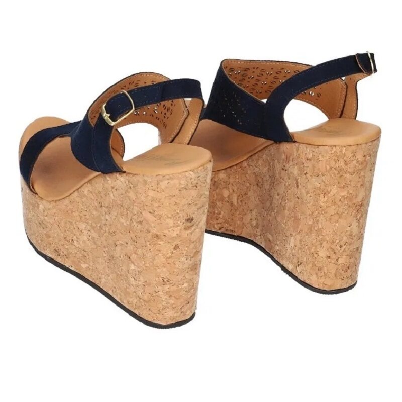 Sandalias Zapatos Mujer Tacon Zapatillas Plataforma 194 /z Marino