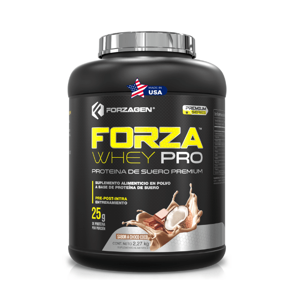 Proteína de Suero de Leche Forza whey Pro 5 lbs Forzagen Baja en Carbohidratos Sabor Choco coco