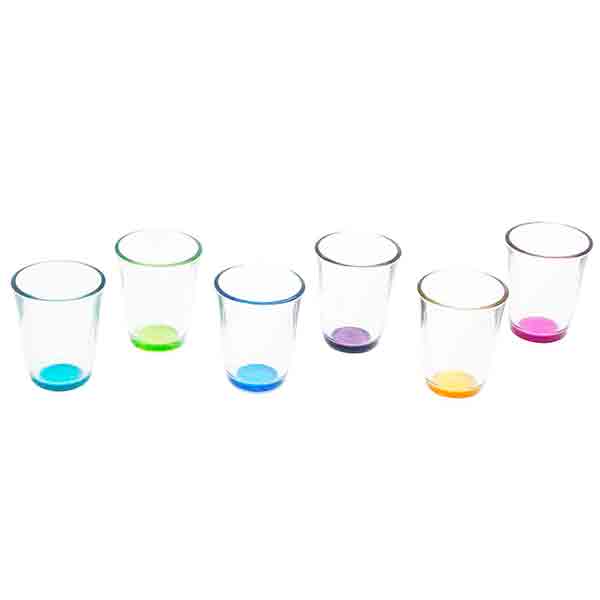 Vaso vidrio Juego de vasos/fondo atomizado/color Crisa 260ml/8.8oz 6 pzas. CRISA-7922