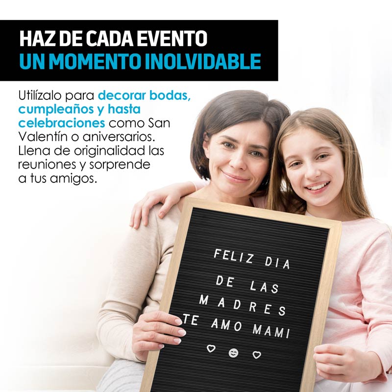 Pizarrón de Madera Vintage 340 Letras Intercambiables Redlemon