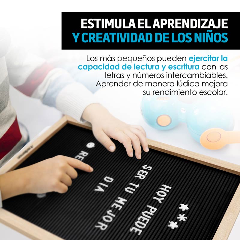 Pizarrón de Madera Vintage 340 Letras Intercambiables Redlemon