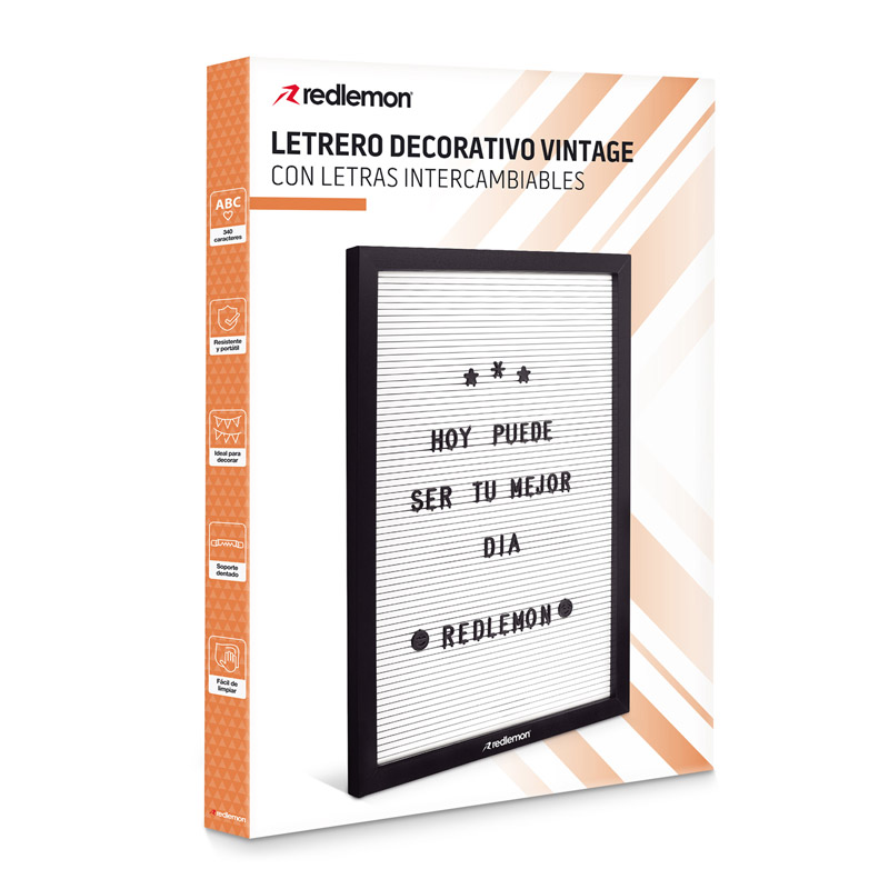 Pizarrón de Madera Vintage 340 Letras Intercambiables Redlemon