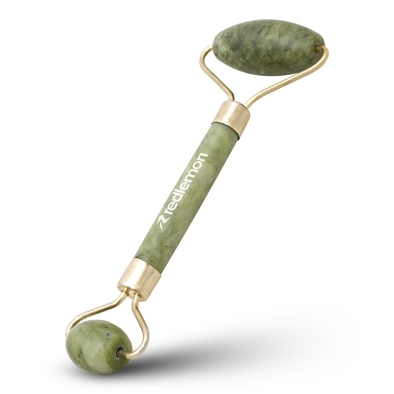 Masajeador Rodillo Jade para Masaje Facial Doble Extremo Redlemon