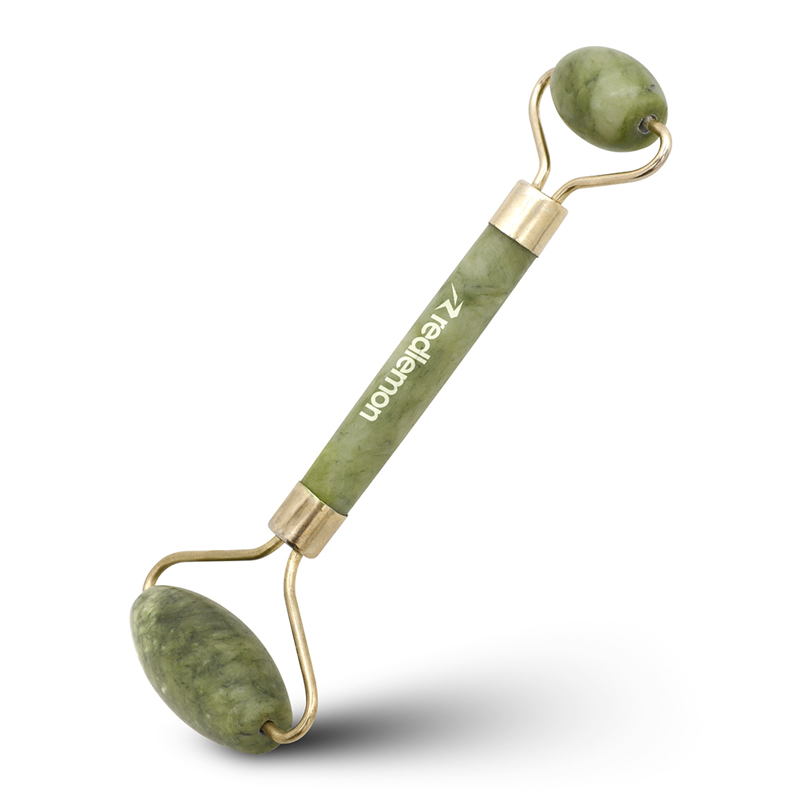 Masajeador Rodillo Jade para Masaje Facial Doble Extremo Redlemon