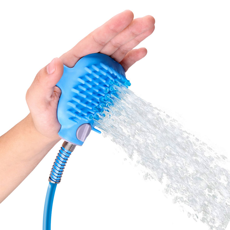 Regadera para Perros Y Gatos Con Cepillo Manguera Redlemon