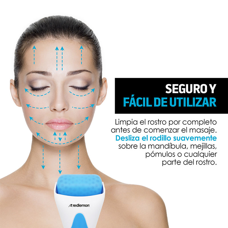 Masajeador Facial tipo Rodillo de Hielo para Masaje de Piel Redlemon