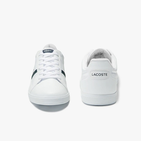 TENIS LACOSTE BLANCOS CON FRANJA AZUL (40SMA0007)