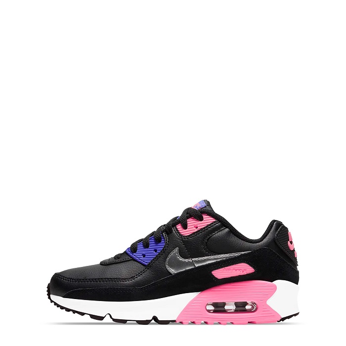 TENIS NIKE AIR MAX 90 GS NEGRO CON ROSA Y MORADO (CD6864-011)