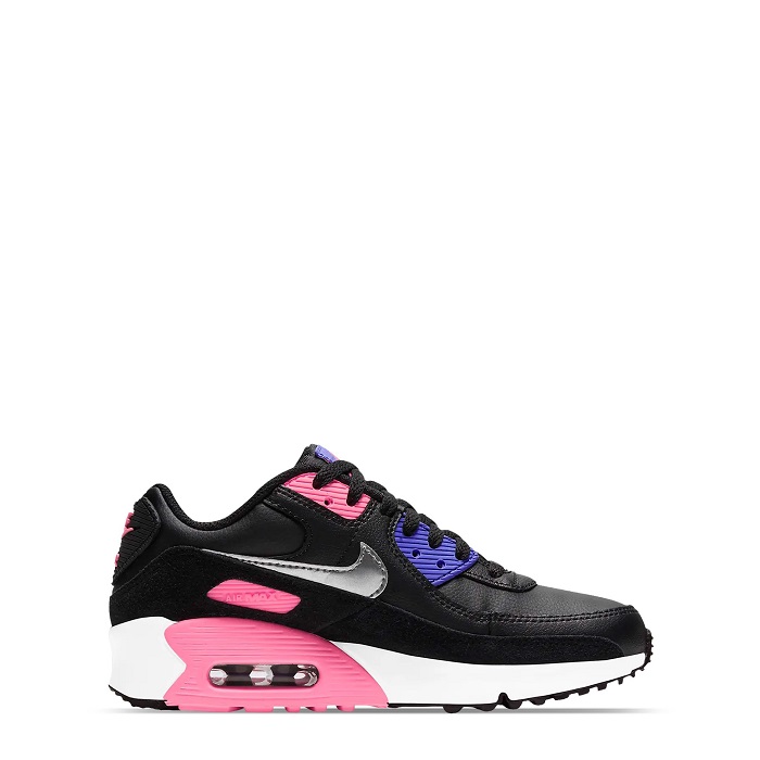 TENIS NIKE AIR MAX 90 GS NEGRO CON ROSA Y MORADO (CD6864-011)