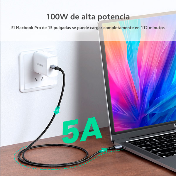 Cable de Carga UGREEN USB-C de Aluminio Trenzado 1 metro 70427