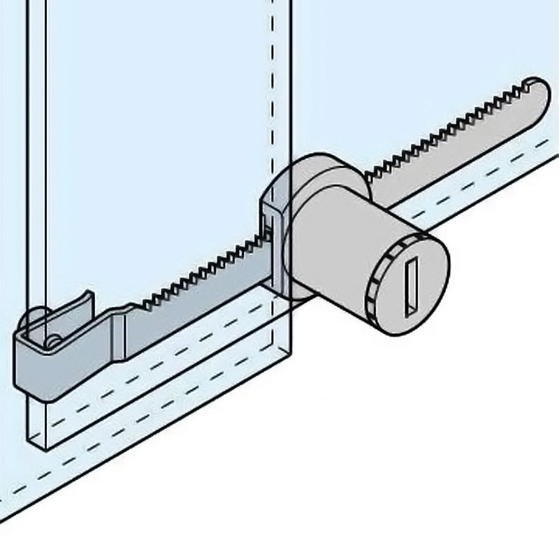 Cerradura Para Vitrina de Cristal Phillips Cromo