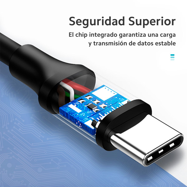 Cable de Carga UGREEN USB-C a USB-C Niquelado 1 metro 50997