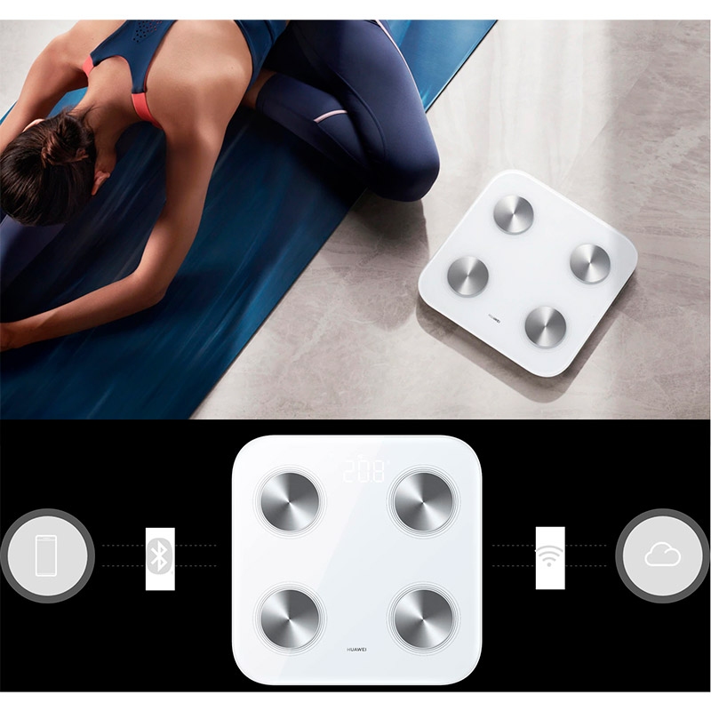 Báscula inteligente de grasa corporal HUAWEI Scale 3 10-Conexiones Wi-Fi y Bluetooth + Bascula Digital De Bolsillo