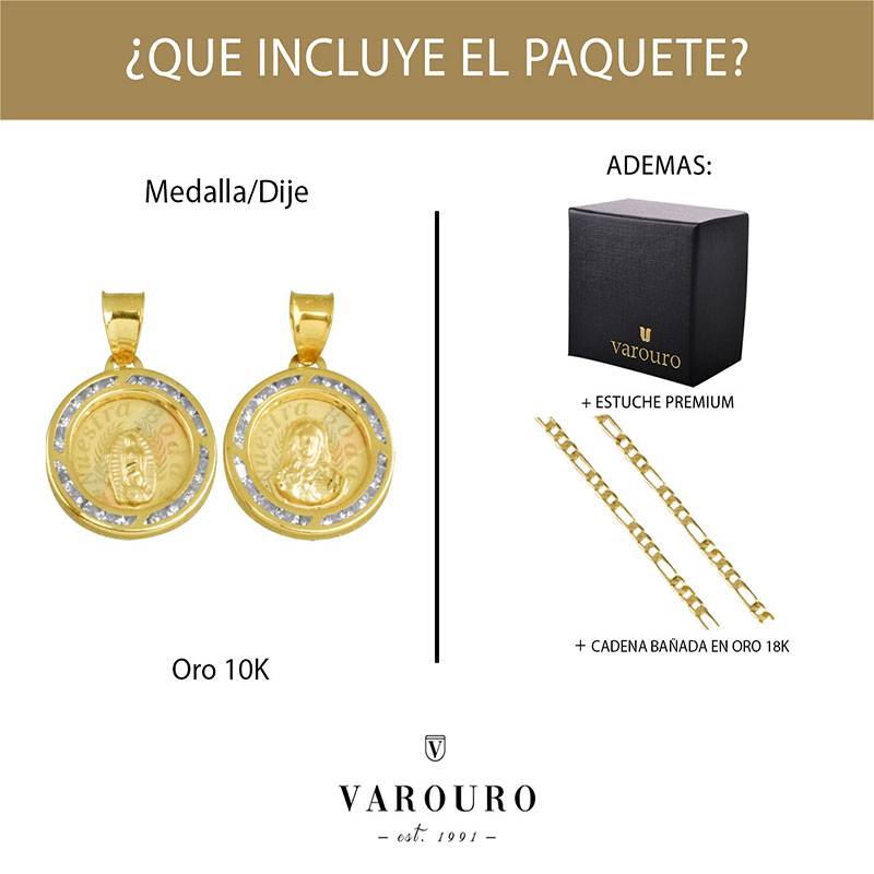 Medallas Nuestra Boda  VAROURO  Oro 10k + Cadena De Regalo