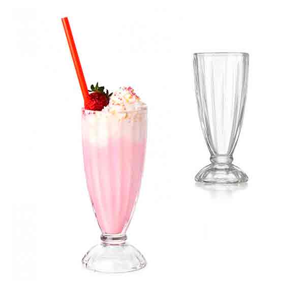 6 Vasos Para Malteada De Vidrio 350 Ml Crisa 2212