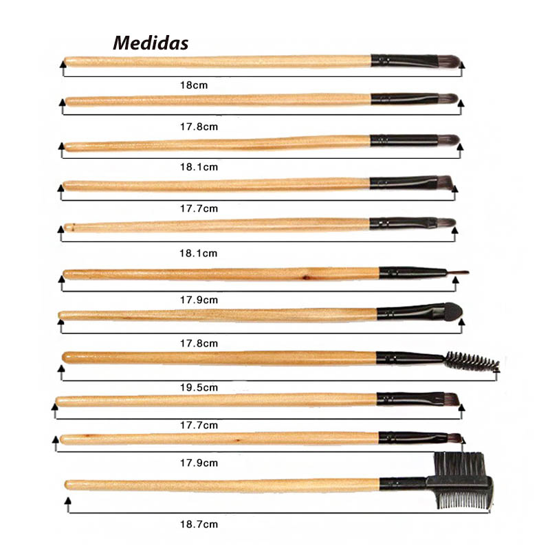 Set De 32 Brochas Maquillaje color Madera Profesional De Ojos + 1 Regalo Limpia Brochas