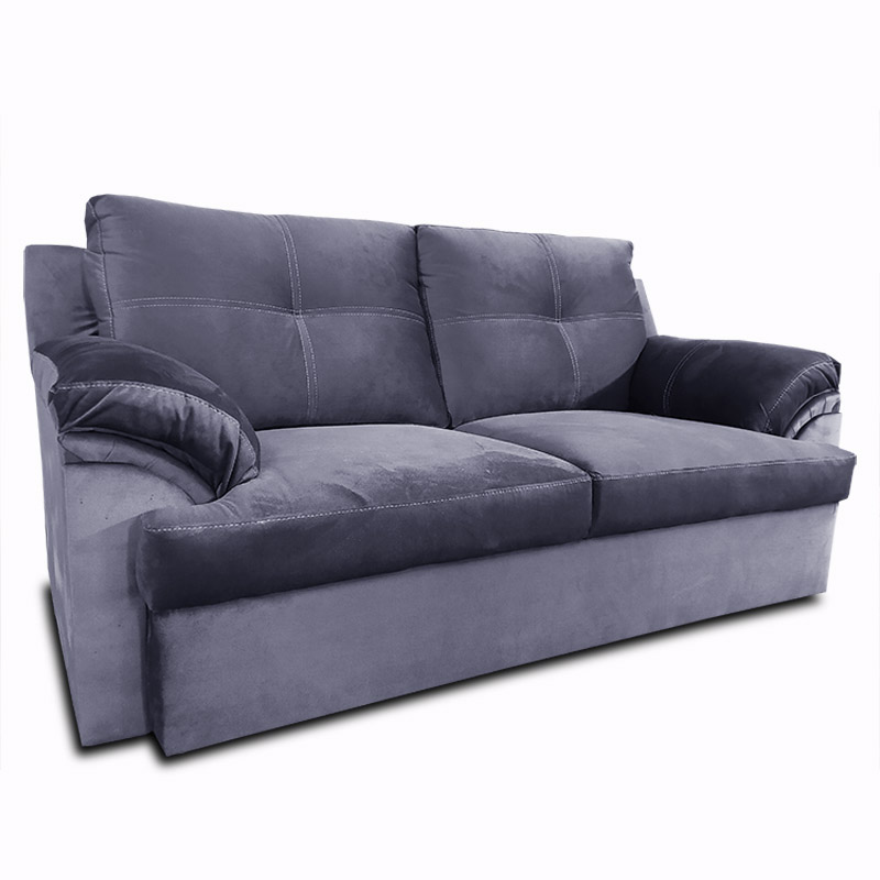 Sala Denver 3-2-1 Sofa, Love Seat y Sillon Tela Terciopelo Gris Plomo Maderian//ENTREGA A CDMX Y ZONA METROPOLITANA.