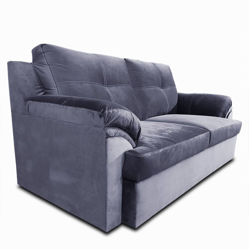 Sala Denver 3-2-1 Sofa, Love Seat y Sillon Tela Terciopelo Gris Plomo Maderian//ENTREGA A CDMX Y ZONA METROPOLITANA.