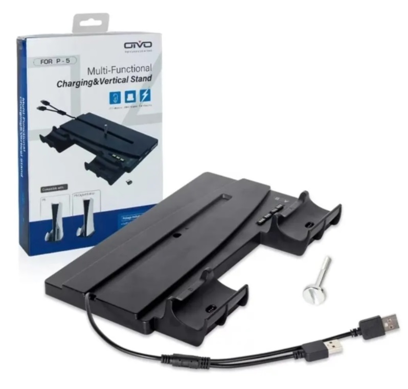 Base Soporte Vertical Ps5 Carga Control Dualsense Stand Usb
