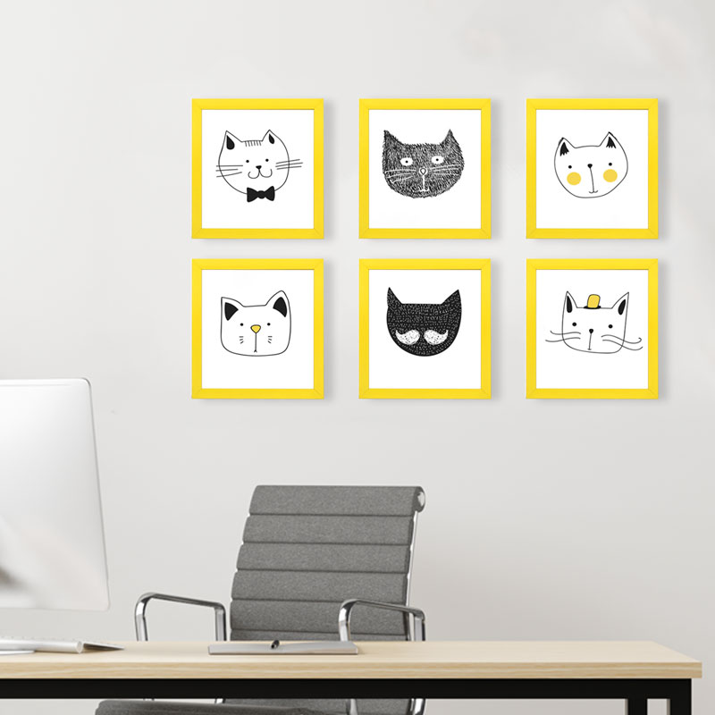6 Cuadros Decorativos De Gatos