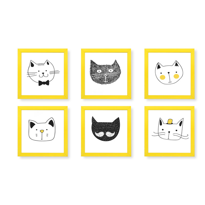 6 Cuadros Decorativos De Gatos