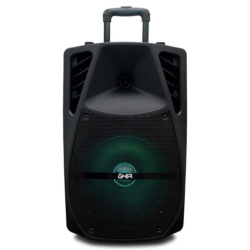 Bafle Amplificado de 12'' Bluetooth TWS, Recargable, Ghia GSP-12B, Negro