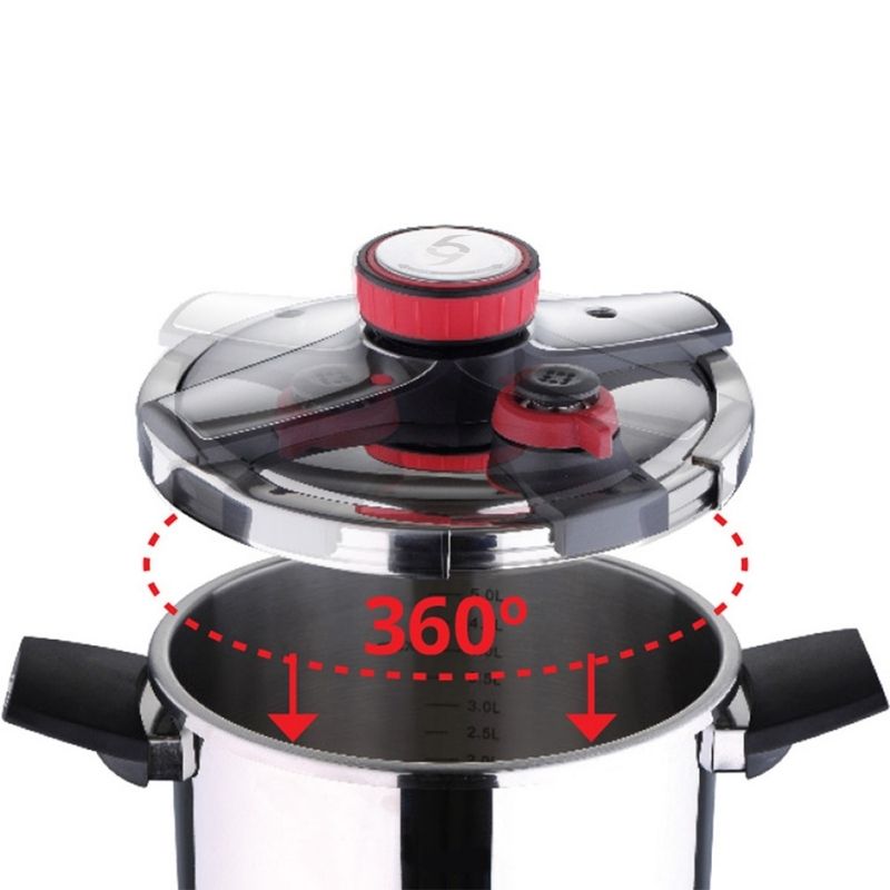 Olla Presion Acero Inoxidable 8 Lts Bogner + Tapa Cristal