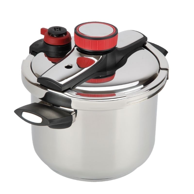 Olla Presion Acero Inoxidable 8 Lts Bogner + Tapa Cristal