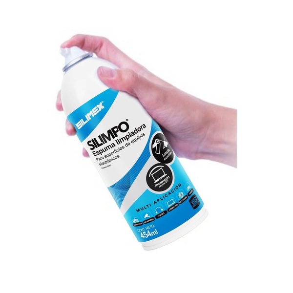 ESPUMA LIMPIADORA 454ML SILIMPO PC COMPUTO ELECTRONICOS LAP CEL TABLETA PANTALLAS TV GABINETE HIGIENE CASA