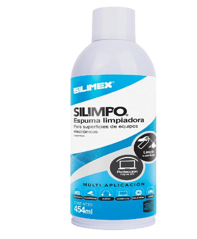 ESPUMA LIMPIADORA 454 ML SILIMEX PC MAC LAP CEL TECLADOS SMART TV TV BOX CONSOLAS JUEGO GAMER