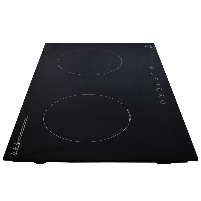 Parrilla de inducción magnética empotrable de 2 quemadores SUPRA DUE-E en color negro de 69 cm