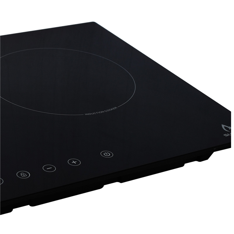 Parrilla de inducción magnética empotrable de 2 quemadores SUPRA DUE-E en color negro de 69 cm