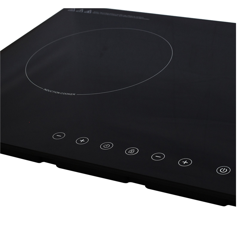 Parrilla de inducción magnética empotrable de 2 quemadores SUPRA DUE-E en color negro de 69 cm