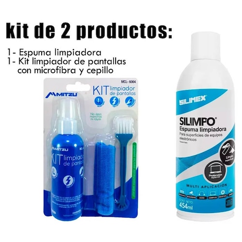 Kit D Limpieza 2 En 1 Espuma + Limpiador De Pantallas
