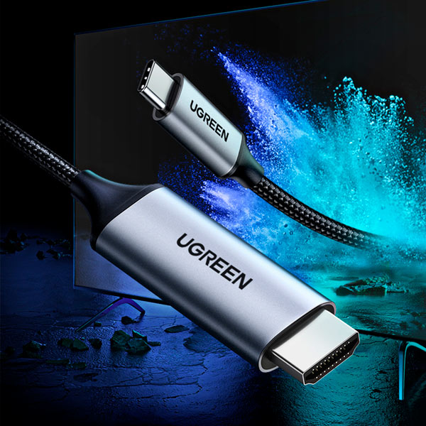 Cable Adaptador UGREEN USB-C a HDMI con Carcasa de Aluminio de 1.5 metros 50570