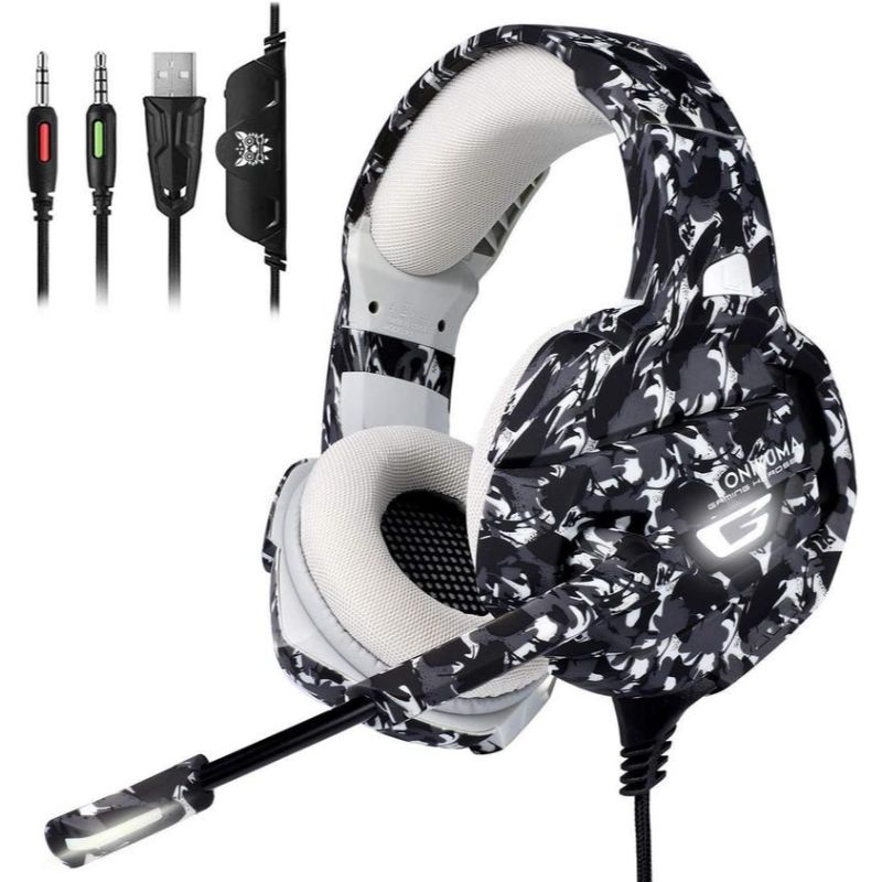 AUDÍFONOS GAMER ONIKUMA K5 CAMO CON LUZ LED
