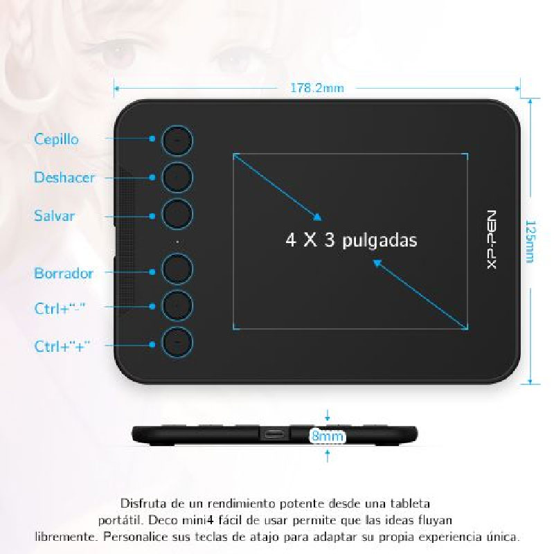 Tableta Grafica Digitalizadora Xp-Pen Deco Mini 4