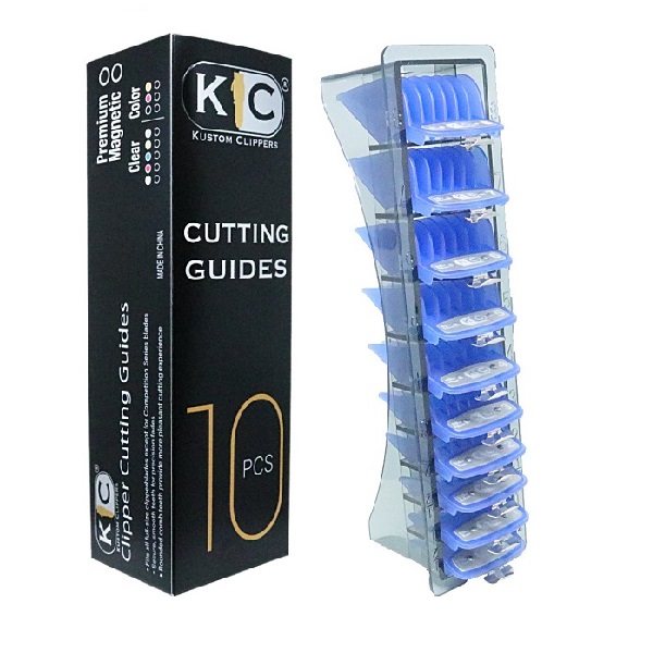 Guías de Corte Aumentos para maquina Premium Azul 10 piezas con Clip Metálico