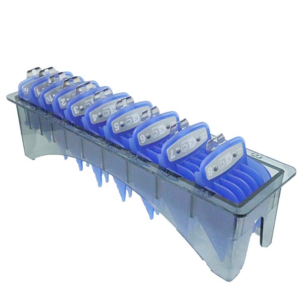 Guías de Corte Aumentos para maquina Premium Azul 10 piezas con Clip Metálico