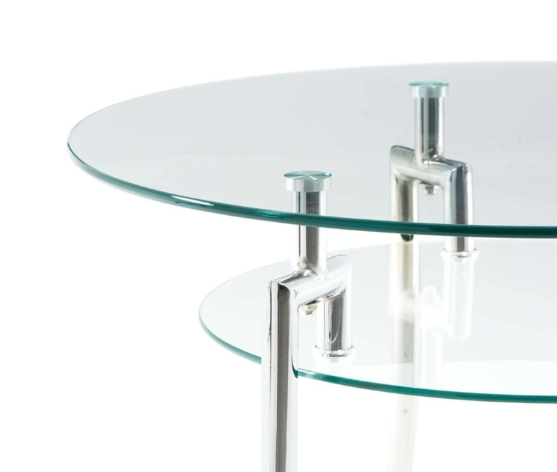 Mesa De Centro Moderna Cristal Templado Redonda 70x70cm