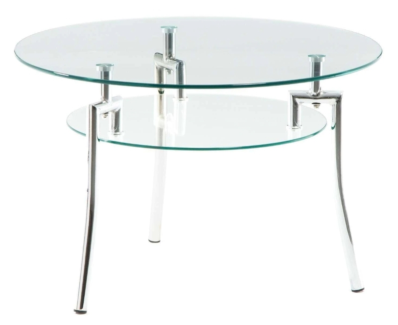 Mesa De Centro Moderna Cristal Templado Redonda 70x70cm