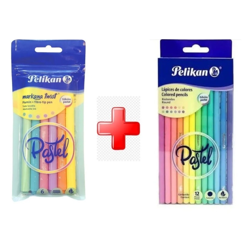 Lapices De Colores Pastel + Plumones Twist 