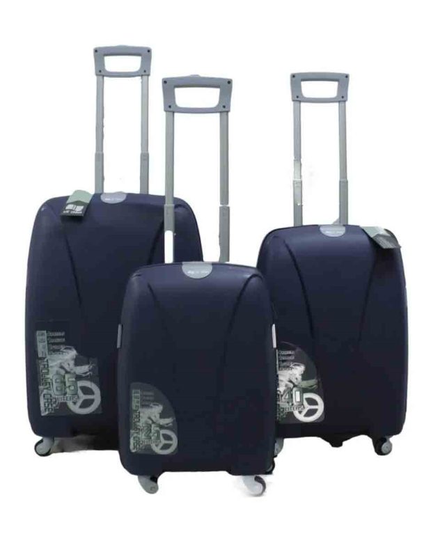 SET DE 3 MALETAS DE VIAJE RIGIDAS DE ABS POLIPROPILENO AZUL