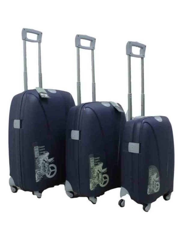 SET DE 3 MALETAS DE VIAJE RIGIDAS DE ABS POLIPROPILENO AZUL
