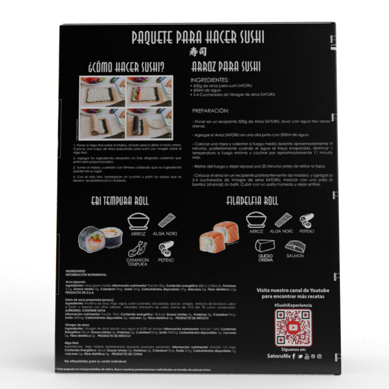 Paquete Premium para hacer Sushi Caja Negra SATORU