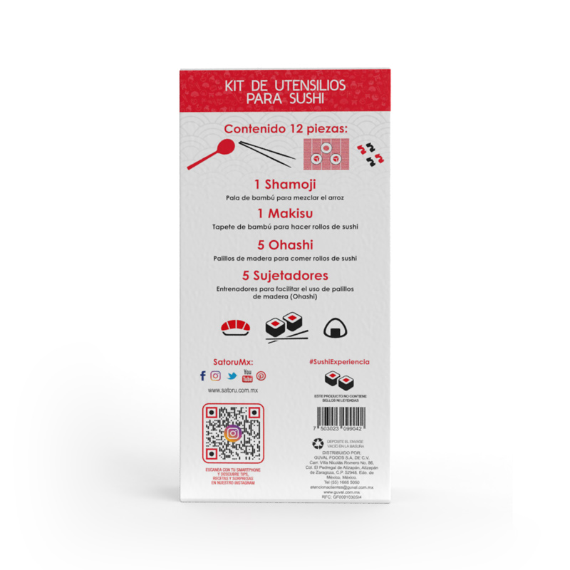 Sushi Maker, Kit de utensilios 12 pzas. SATORU