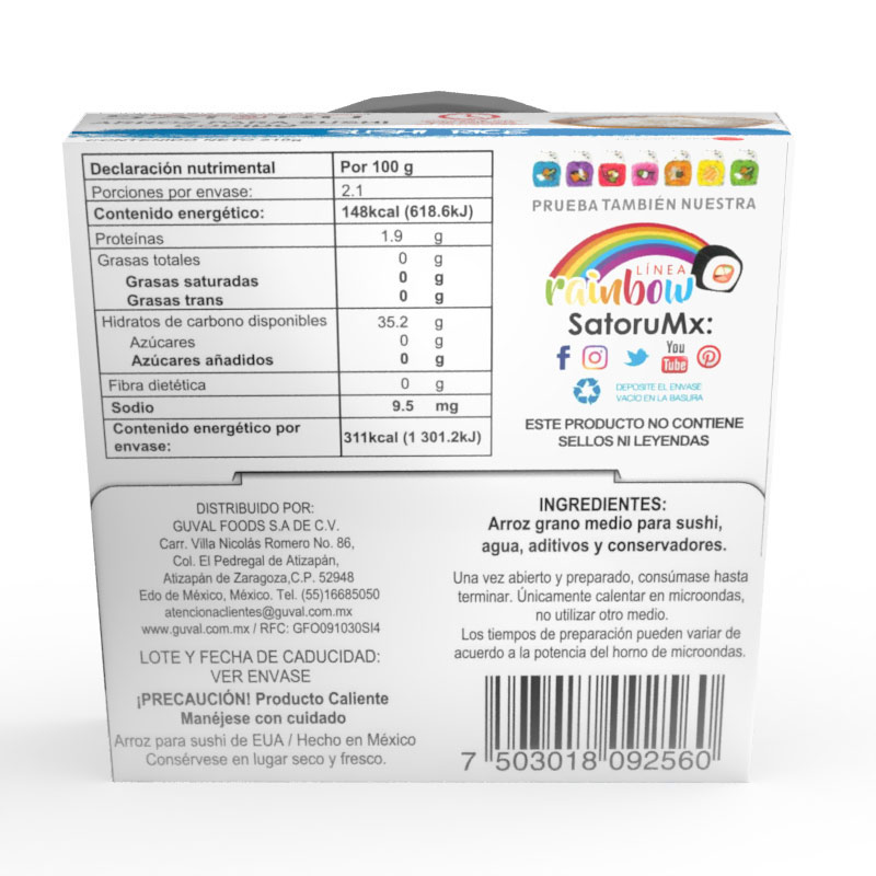 Arroz Cocido Para Sushi 210 grs. SATORU